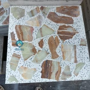 نمای تکی از نمونه محصول خرید موزاییک لاشه مرمر سیرجان شکلاتی