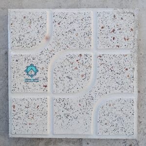 نمونه از یک محصول برای خرید موزاییک حیاطی شکلاتی سفید با سطح برجسته و شیاردار