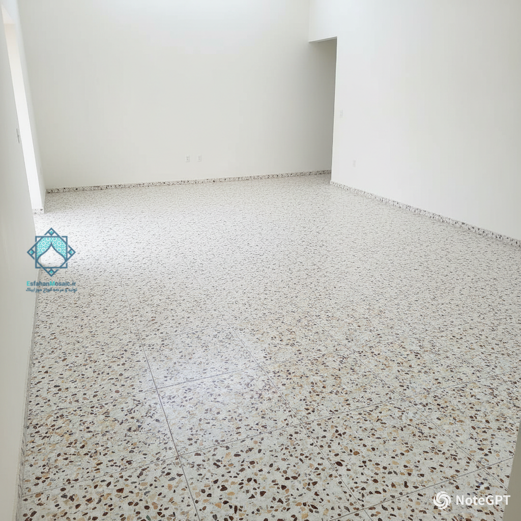 سالن با کفسازی انجام شده با موزاییک الماسی رنگارنگ نمره 2